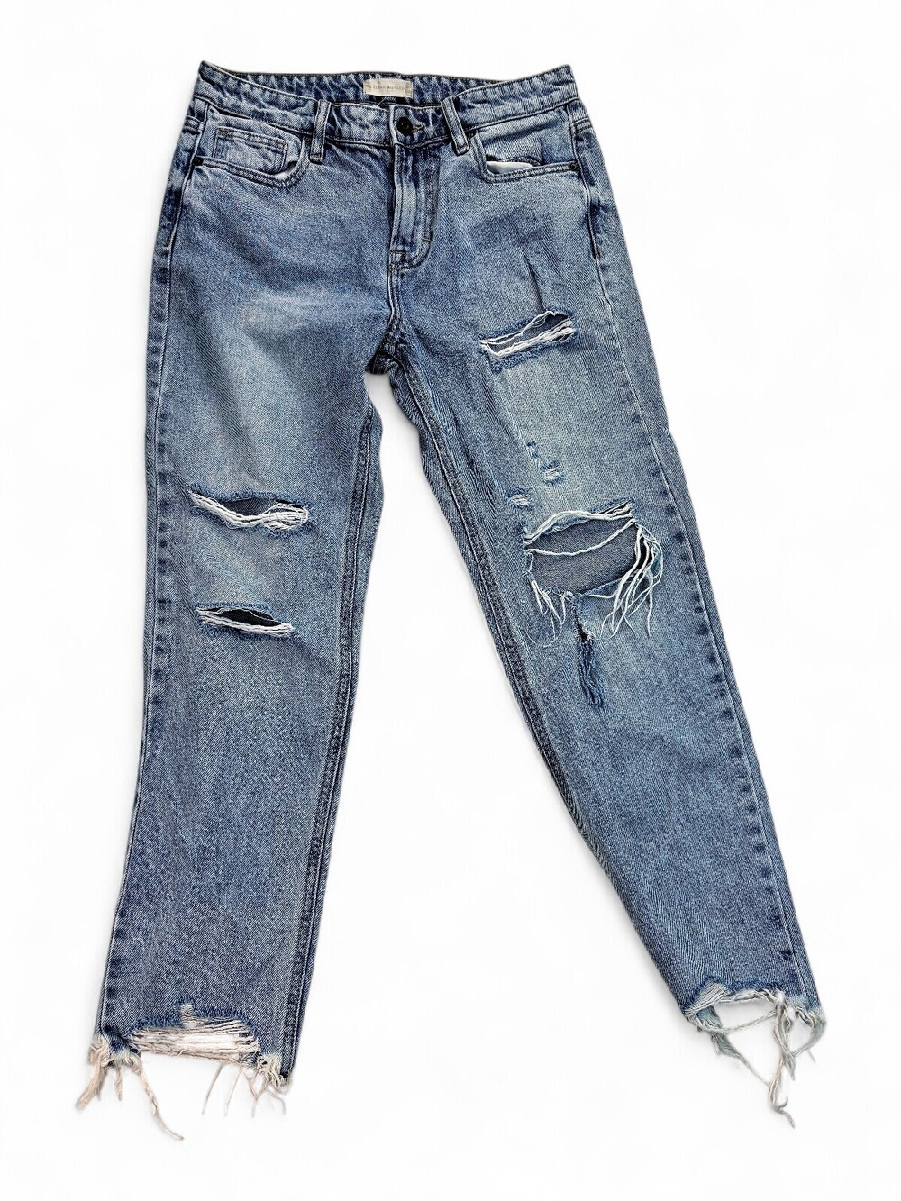 Altar'd State Light Wash Distressed Ankle Crop Jeans 26